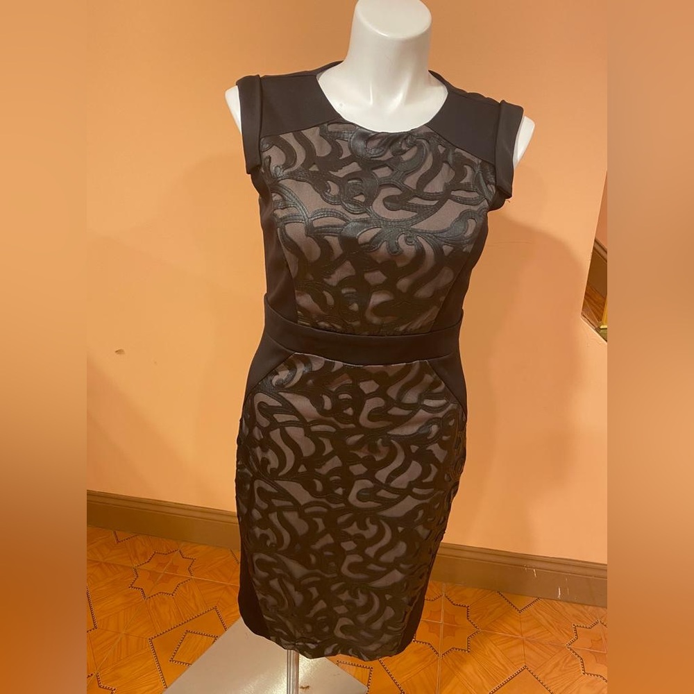 R&M Richards black color dress with design in front size 14